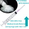 25 Pack 3ml 18Ga Lab Syringe Tools with Measurement, Individually Packed