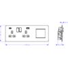 Screwless 13A 2G DP Socket with USB Fastcharge + 2G Modular Combination Plate - Matt White