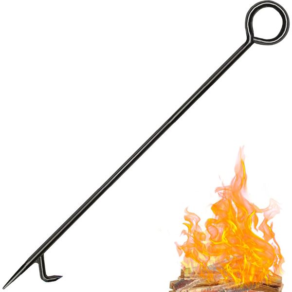 40 in Heavy Duty Wrought Iron Fire Poker for Fireplace and Fire Pit