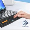 JOMAA Foldable Bluetooth Keyboard with Touchpad,Multi-Device and Rechargeable，Portable Travel Keyboard for iOS Android Windows Mac OS， Support 3 Devices