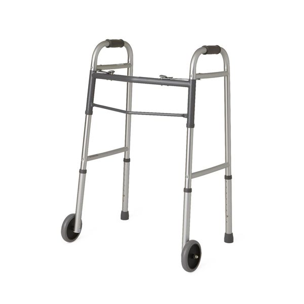 Guardian Two-Button Folding Walkers with 5" Wheels Each