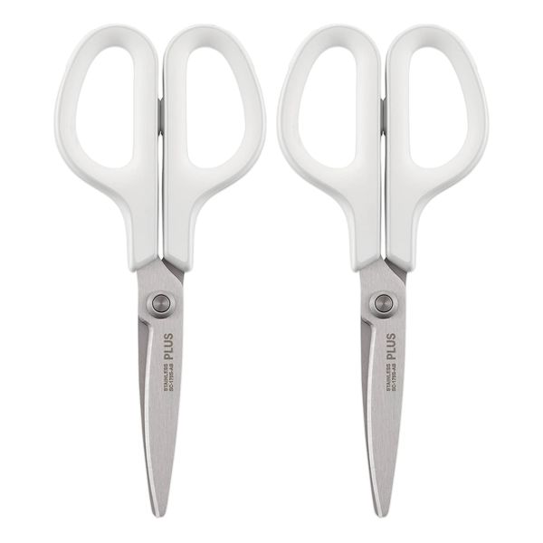Plus Scissors SC-175S-AB 35-735 x 2 Standard Anti-Bacterial Griff, White