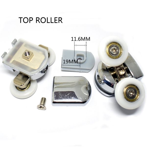 Set of 4 Double Shower Door Rollers/Runners/Guides/Wheels Diameter 25mm