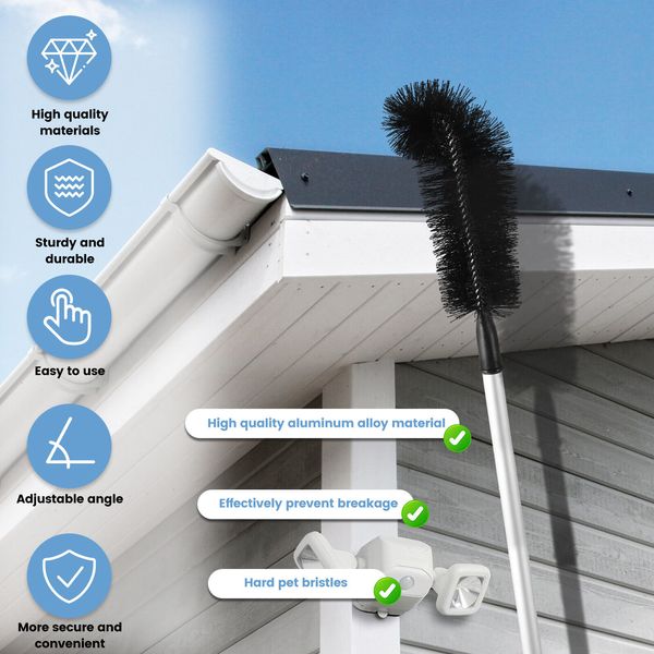 Gutter Cleaning Brush 8.86Ft Long Gutter Cleaning Tools with 8 Splicing paRzz