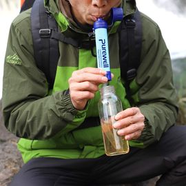 Purewell Outdoor Water Filter Personal Water Filtration Straw Emergency  Survival Gear Water Purifier for Camping Hiking Climbing