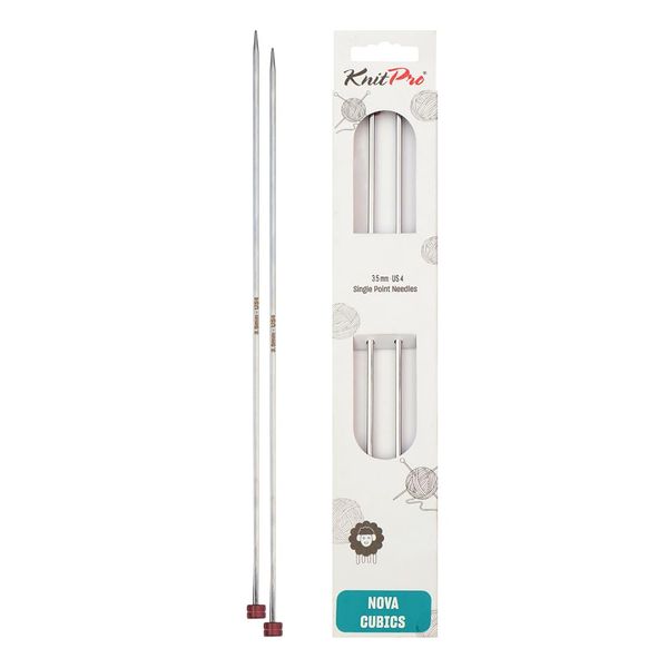 KnitPro Nova Cubics single-point. needles 25cm 3.50mm - 3pcs, Silber