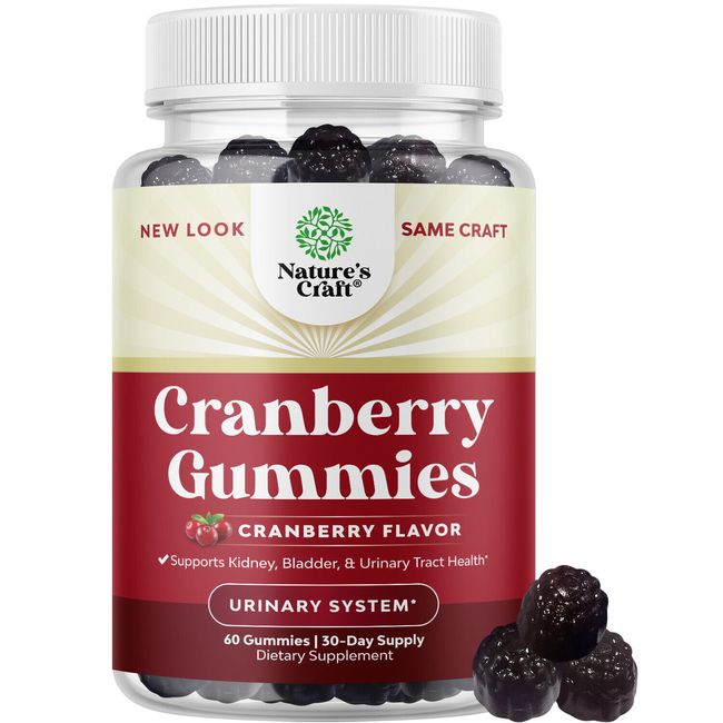 Natural Cranberry Gummies for Women & Men Extra Strength Delicious Antioxidant