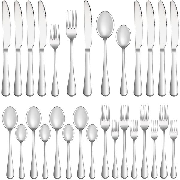 20 Piece Silverware Set Service for 4,Premium Stainless Steel Flatware Set,Mirror Polished Cutlery Utensil Set,Durable Home Kitchen Eating Tableware Set,Include Fork Knife Spoon Set,Dishwasher Safe