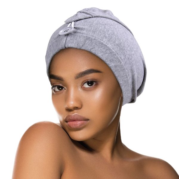 Donna Frizz Free Hair Drying Cap 1PC, for Curly Hair, Straight Hair, One Size Fit Women or Men, Hair Turban, Wet Hair Elastic Band, Absorbent Dry Hair Turban