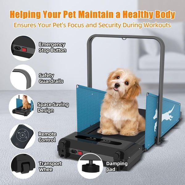 Dog Running Machine Foldable Pet Treadmill for Small Dogs & Medium Dogs Exercise