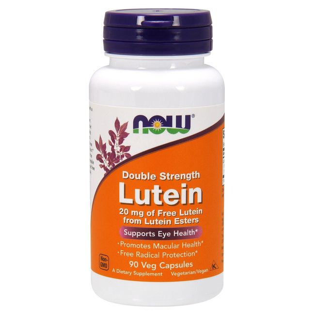 NOW Foods Lutein, Double Strength, 20 mg, 90 Veg Capsules