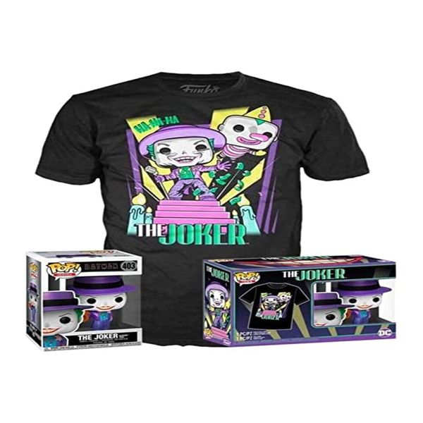 Funko DC Comics Pop! & tee Box Batman 89 Joker with Speaker Size S Shirts
