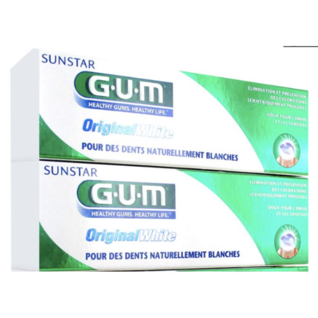 Sunstar GUM Original White Toothpaste 2 x 75 ml Exp 08/2025 NIB