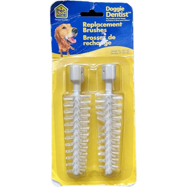 Dog Toothbrush Replacement Heads Pet Zone Doggie Dentist Brushes New, Sealed