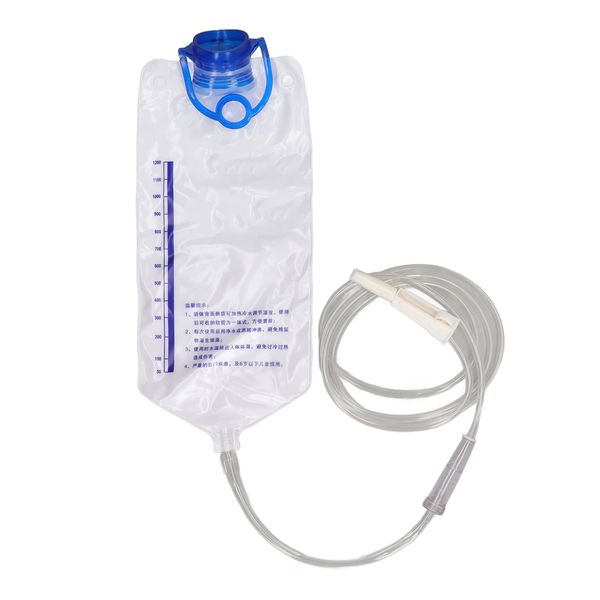 Home Enema Bag Kit 1200ml Durable PVC Easy Operation Constipation Relief Enema Kit for Household Travel