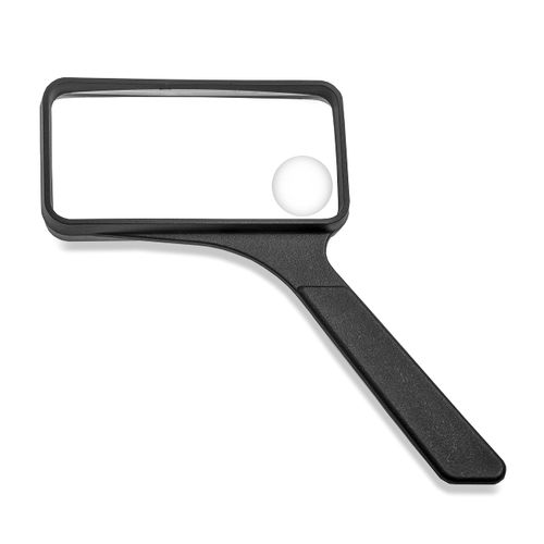 Carson 2X Rectangular Hand Held Magnifier with 4.5X Spot Lens and Protective Rim (SV-XP)