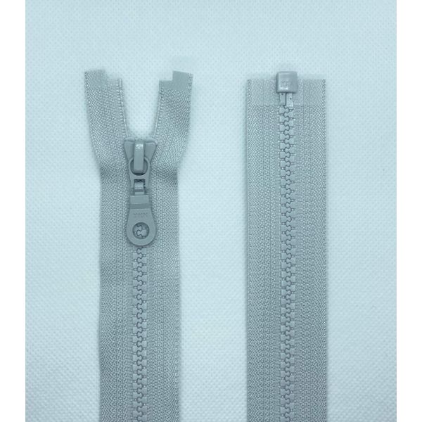 LIL YKK Zip Plastic Teeth No. 5 Medium Coarse Separable (337 Light Grey, 80 cm)