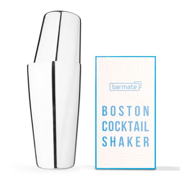 barmate Cocktail Shaker aus Edelstahl, Profi Boston Shaker, hochwertiges Barzubehör, 2-teilig 750ml (ohne Gravur)