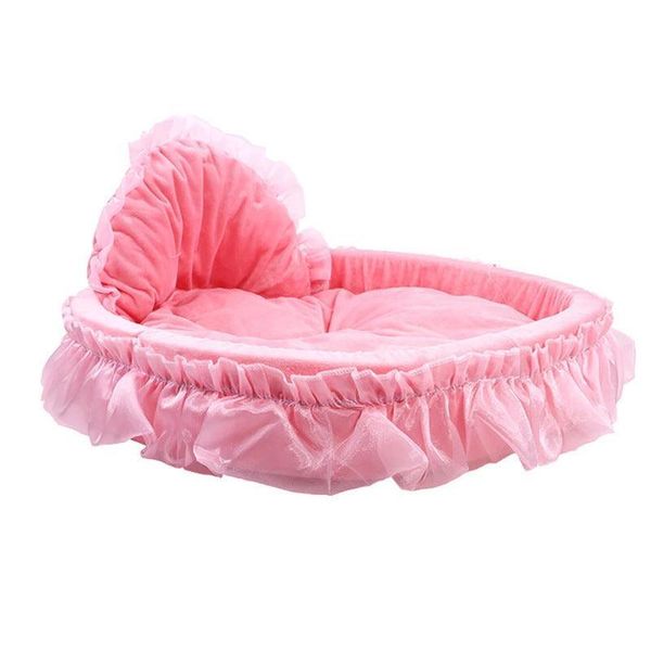 Cozy Haven Lace Pet Bed - Pink / S