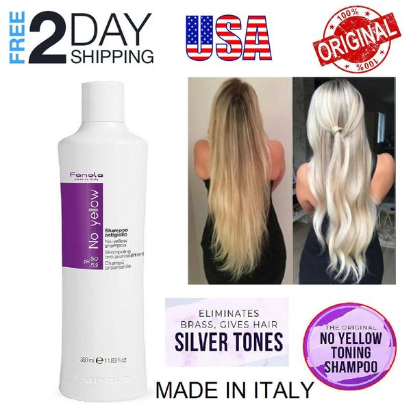 Fanola Shampoo No Yellow Remove Lightened Decolored Grey Silver Hair Women 350ml