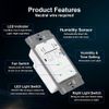 Humidity Sensor and Light Switch for Bathroom Exhaust Fan, Ventilation Fan, L...