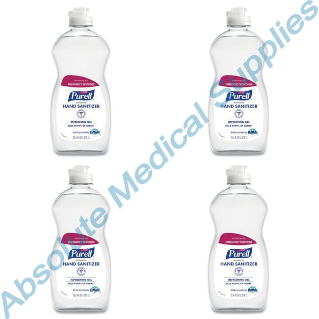 *4-Pack* Purell Advanced Hand Sanitizer 12.6 Oz Gel Flip Top Bottle 9747-12-S