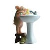 Gemmia Miniature Pig Figurine- Brushing Teeth Pig Statue