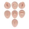 Body Piercing Model 6Pcs Simulation Silicone Body Part Piercing Practice Kit, Ear Eye Nose Mouth Tongue and Belly Button Model for Novice Piercer, Soft Model Body Part Displays Set (Medium Skin Color)