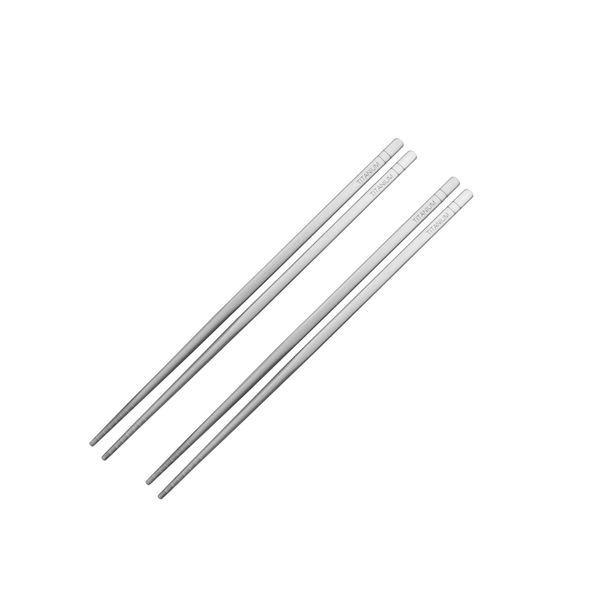 Titanium Chopsticks Outdoor Chopsticks Square Chopsticks Hollow Chopsticks Thick 9.1 inches (23 cm), Ultra Lightweight, Easy to Carry, Storage Bag Included, For Outdoor Activities, Camping, Travel (2 Pairs)