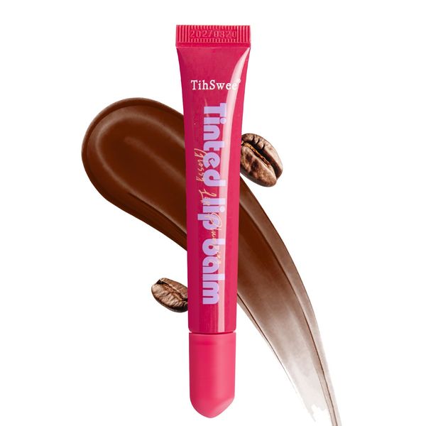 MYMERRY Tinted Lip Balm, Lip Tint with Sheer Color and Glowy Finish, Moisturizing for All Day with Natural Formula Leaves Lips Feeling Hydrated and Visibly Plump | Coffee Brown, 0.3fl.Oz