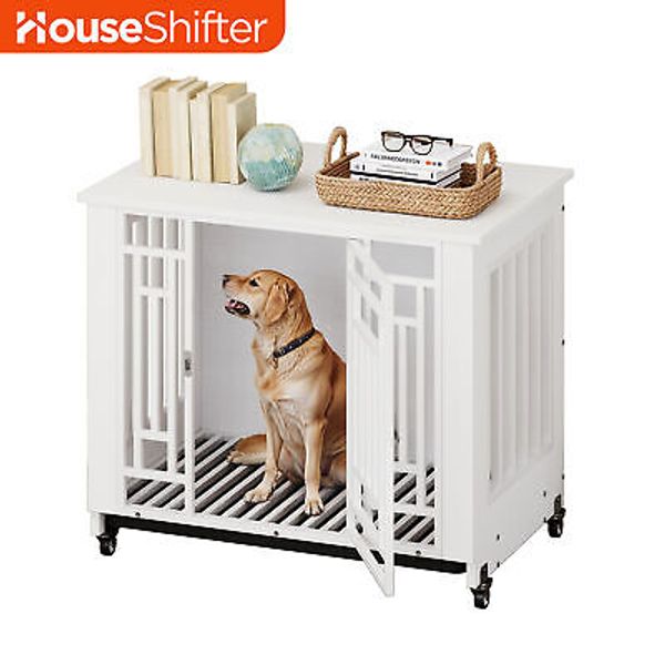 32'' Heavy Duty Dog Crates / Dog Kennel w/ Removable Tray & Side End Table