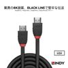 LINDY 0.5m BLACK LINE 8K HDMI Type-A Cable (Model Number: 36770)
