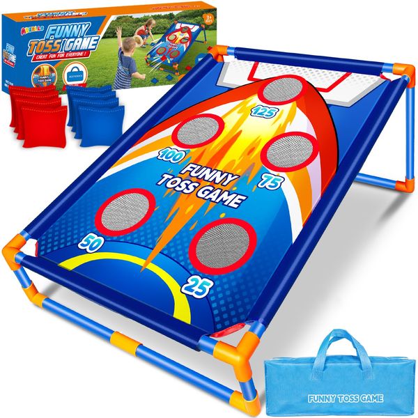 Bean Bag Toss Game for Kids Outdoor Activities, Cornhole Games for 3 4 5 6 7 8 Years Old Boys Girls, Fun Outside Toys for Family Party Games, Ideal Birthday for Ages 4-8 Toddlers