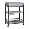 Daisy Galvanized Bar/Serving Cart 26¾" x 13¾" x 31"