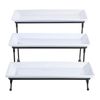 Gibson Home Gracious Dining Dinnerware 3-Tier Rectangle Plate Set with Metal