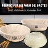 Banneton sourdough Basket Set - Walfos Round Bread Basket, 100% Natural Rattan - 25cm Bread Proofing Basket, Bread Lame, Dough Scraper, Cloth Liner, Storage Bag, Cleaning Brush & Bread Fork