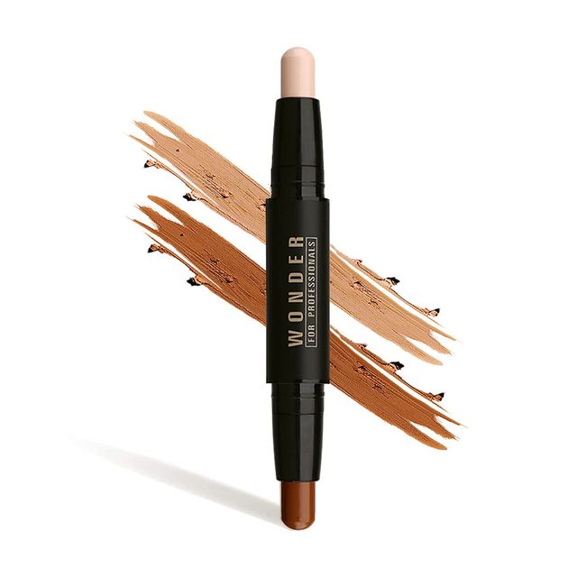 Double-headed Highlight Stick, Contour Stick, Contouring Highlight Stick, Contouring Stick, Concealer, Highlight Stick, Makeup Concealer, Mothers Day Gifts(Dark coffee)