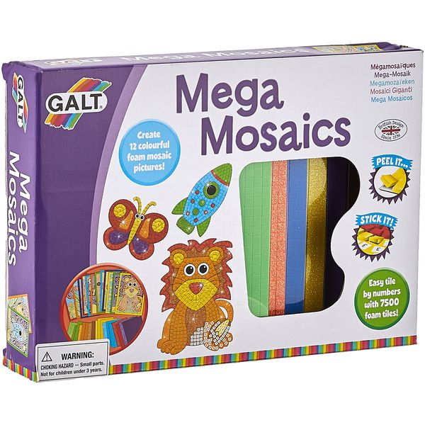 Galt Toys, Mega Mosaics, Kids' Craft Kits, Muliti Foam Pictures, Ages 5 Years Plus