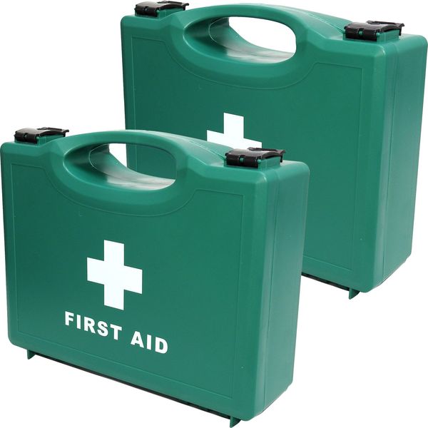 Qualicare 1-10 Person Small Premium Quality Empty First Aid Kit Box - Twin Box Set