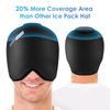 ComfiTECH Head Ice Pack Wrap Cold Cap Cooling Gel Hat, Medium, Dark Black