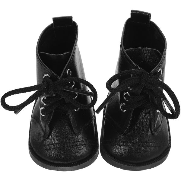 Vaguelly Doll Boots High Top Boots Dolls Shoes Doll Snow Boots Miniature Clothing Accessory Mini Shoes Model 18-inch Black