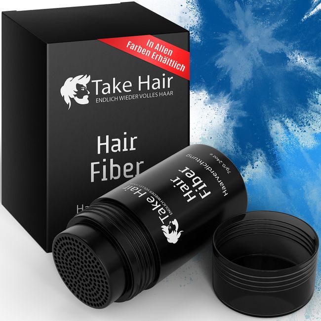 Take Hair Streuhaar für Männer I Hält bei Regen und Wind I 7g Schütthaar zur Haarverdichtung I Hair Fibers I Haarpulver I Streuhaar Männer bei Haarausfall I Haarpuder (Streuhaar Schwarz)