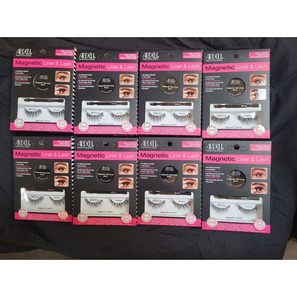 8 Pack Ardell Professional Magnetic Liner & Lash Wispies False Eyelashes Lashes