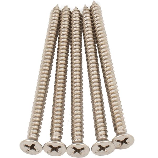 Door Hinge Screws, #9 x 2-3/4", 100-Pack, Satin Nickel by Stone Harbor Hardware