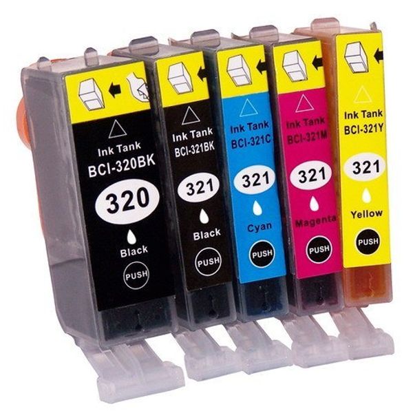 Access BCI-321+320PGBK Canon Ink Inkjet Printer, 5 Color Set, Compatible Ink Cartridges, IC Chip Included, Canon Ink Pixus, MP980, MP630, MP620, MP640, MP990, MP560, MP550, MX870, MP860, MP540, iP470