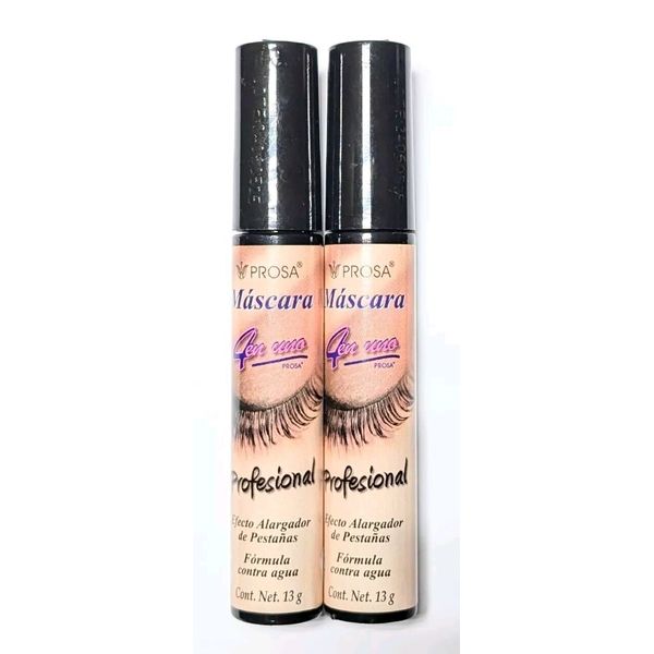 2 PACK! PROSA 4 IN 1 PROFESSIONAL BRUSH BLACK INTENSE FORMULA EXTRA VOLUME