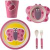  TheClearConscience Reusable bambo kids dinnerware set  5 pieces -Butterfly