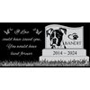 Pet memorial Engraved Marker, headstone Granite gravestone, Newfoundland