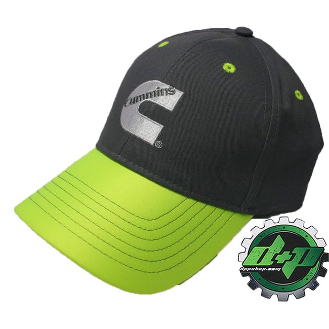 Cummins Gray Baseball hat Bright Safety Yellow Bill Cap Dodge hat