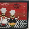 Printed Kitchen Nylon Rug (18"x30") FAT CHEFS TRIO,PASTA & PIZZA, rectangle,KH